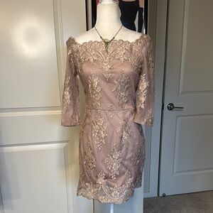 Soieblu Pink Off-Shoulder Sheath Dress